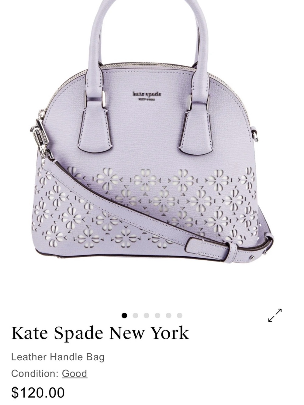 kate spade Lilac Floral Laser-Cut Dome Satchel